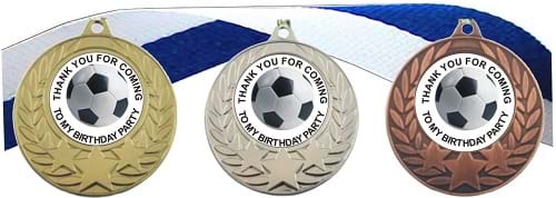 Football Birthday Party Medal Awards with Free Ribbons